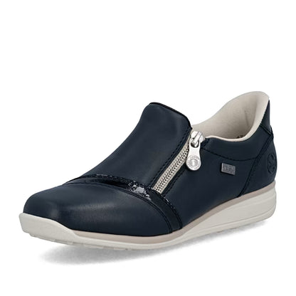 Rieker TEX 47267-14 H Fit Navy Shoes with Side Zip