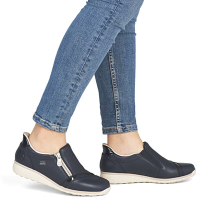 Rieker TEX 47267-14 H Fit Navy Shoes with Side Zip