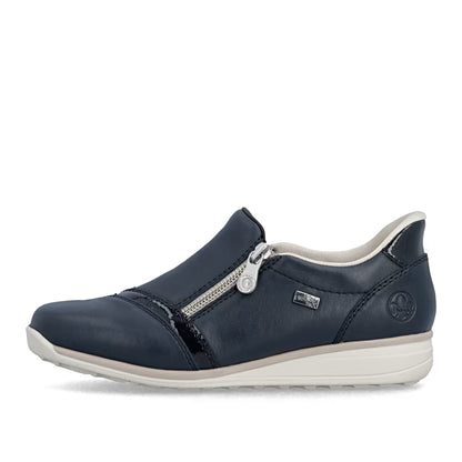 Rieker TEX 47267-14 H Fit Navy Shoes with Side Zip
