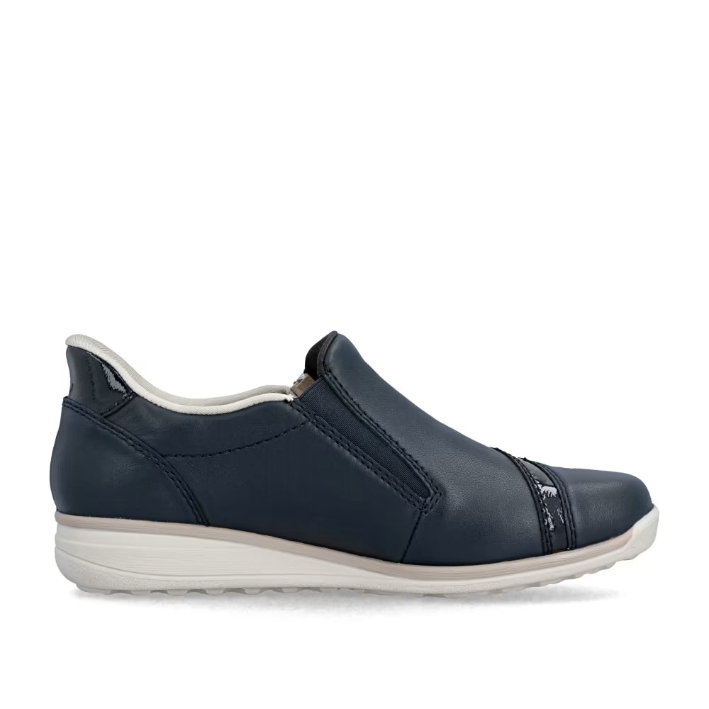 Rieker TEX 47267-14 H Fit Navy Shoes with Side Zip