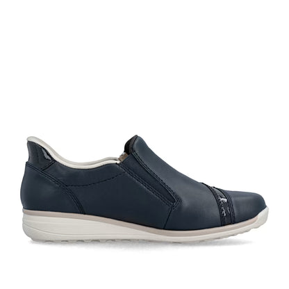Rieker TEX 47267-14 H Fit Navy Shoes with Side Zip