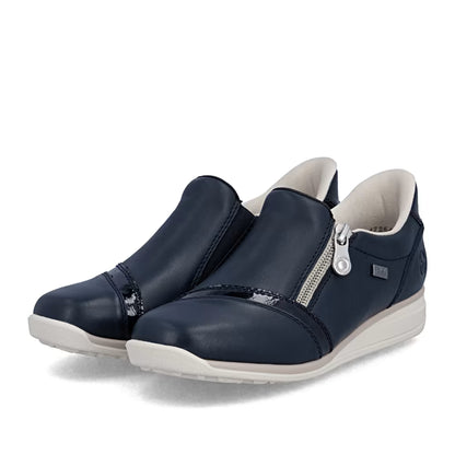 Rieker TEX 47267-14 H Fit Navy Shoes with Side Zip
