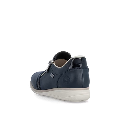 Rieker TEX 47267-14 H Fit Navy Shoes with Side Zip