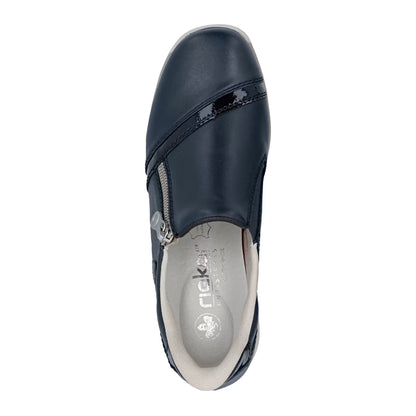 Rieker TEX 47267-14 H Fit Navy Shoes with Side Zip