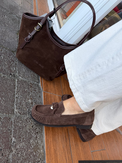 Gabor Comfort 4008.02.002 Cacao Brown Suede G Fit Slip On Loafers
