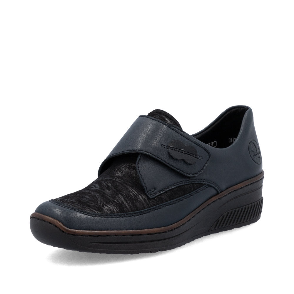 Rieker 487C0-15 Navy & Black Combi Velcro Shoes