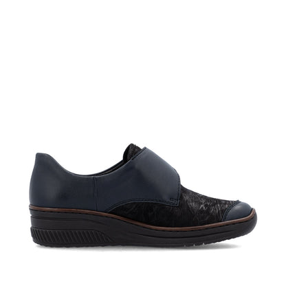 Rieker 487C0-15 Navy & Black Combi Velcro Shoes