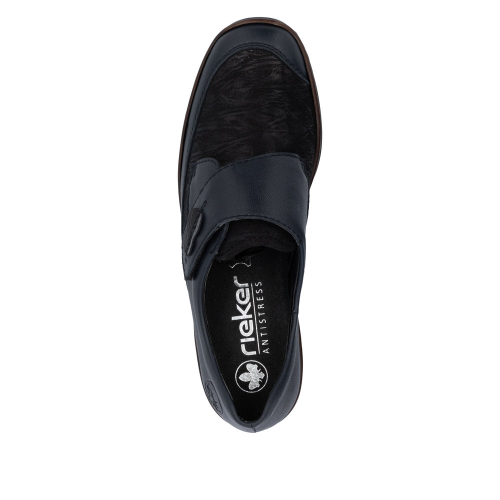Rieker 487C0-15 Navy & Black Combi Velcro Shoes