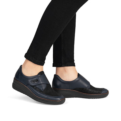 Rieker 487C0-15 Navy & Black Combi Velcro Shoes