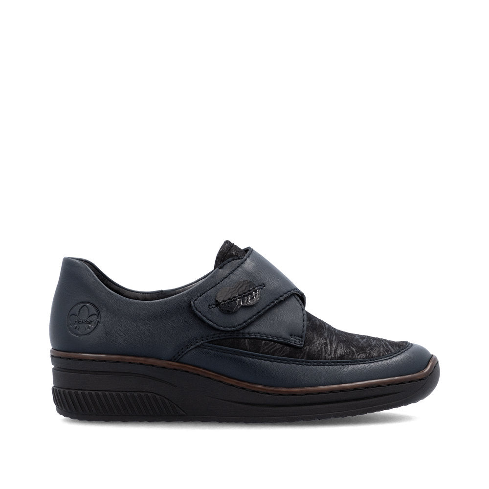Rieker 487C0-15 Navy & Black Combi Velcro Shoes