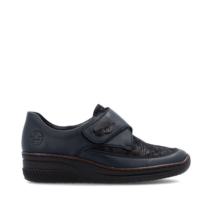 Rieker 487C0-15 Navy & Black Combi Velcro Shoes