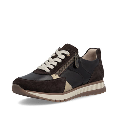 Rieker 49010-26 Dark Brown Mix H Fit Trainers with Zip