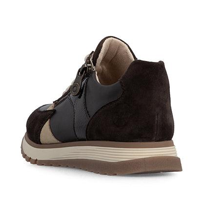 Rieker 49010-26 Dark Brown Mix H Fit Trainers with Zip