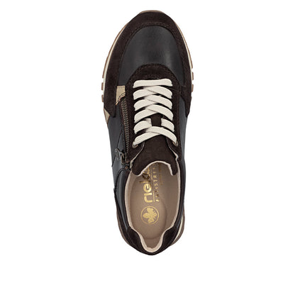 Rieker 49010-26 Dark Brown Mix H Fit Trainers with Zip
