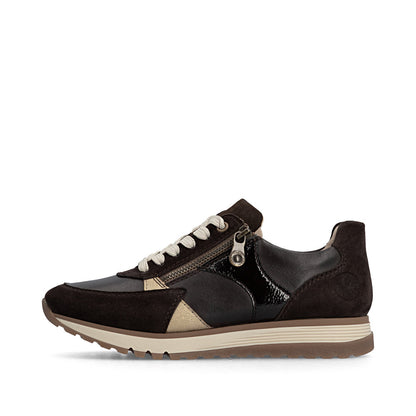 Rieker 49010-26 Dark Brown Mix H Fit Trainers with Zip