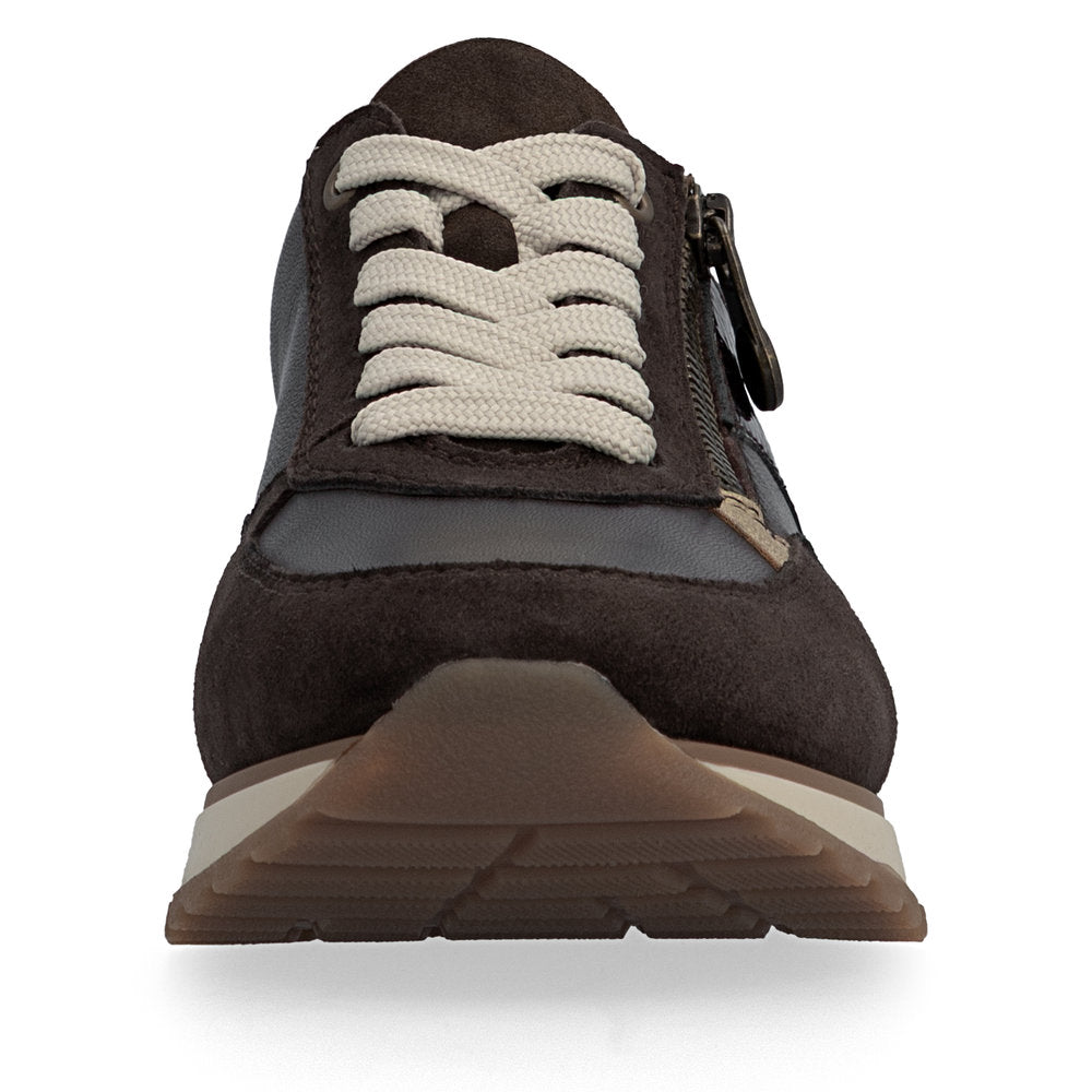 Rieker 49010-26 Dark Brown Mix H Fit Trainers with Zip