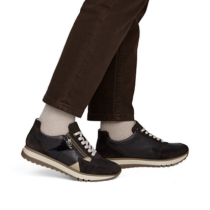 Rieker 49010-26 Dark Brown Mix H Fit Trainers with Zip