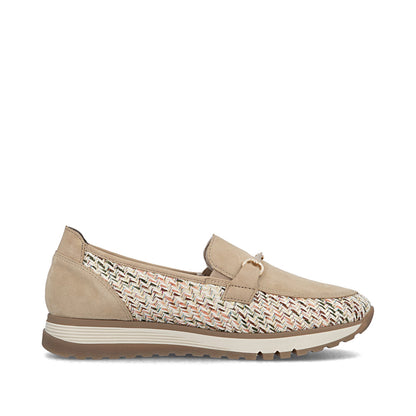 Rieker 49042-62 Beige H Fit Slip On Moccasins