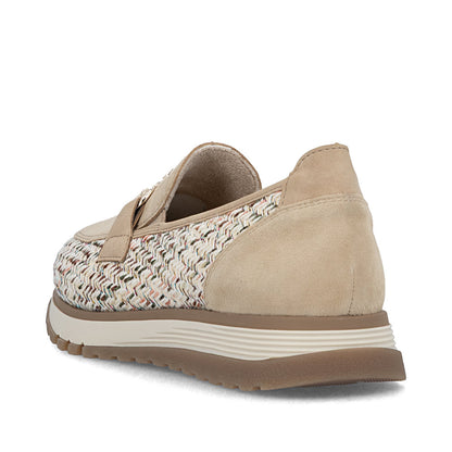 Rieker 49042-62 Beige H Fit Slip On Moccasins