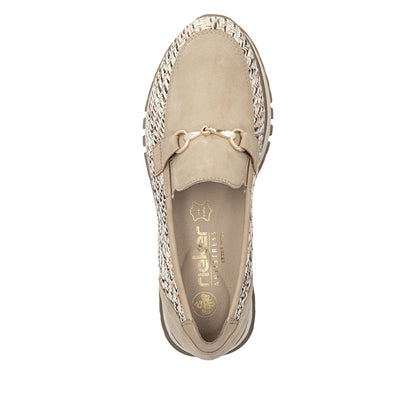 Rieker 49042-62 Beige H Fit Slip On Moccasins