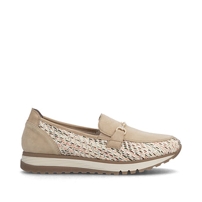 Rieker 49042-62 Beige H Fit Slip On Moccasins