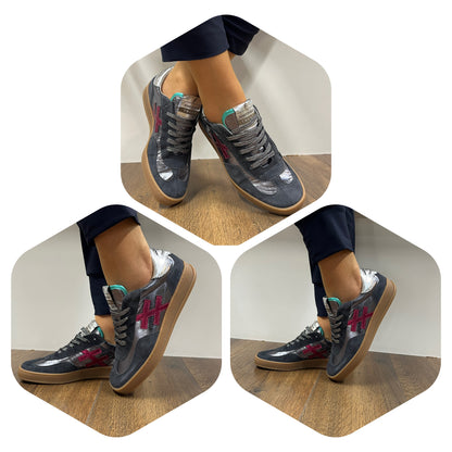 Another Trend A0328016 Ante+Metal Anthracite Silver Plum Trainers