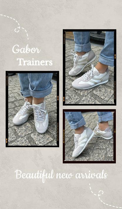 Gabor Comfort 83.430.11 White & Grey Combi G Fit Trainers
