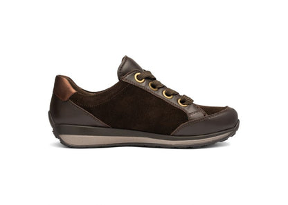 Ara 12-64587 23 Osaka Highsoft Cacao Moro Mocca Brown Suede H Fit Trainers