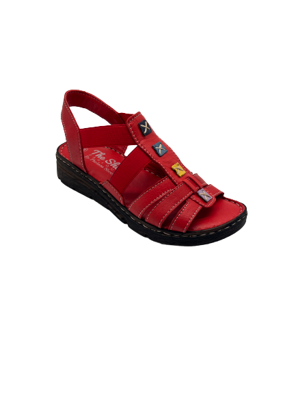 The Shoe Parlour by Phelans Shoes 502-55 Red Elastic Sandals