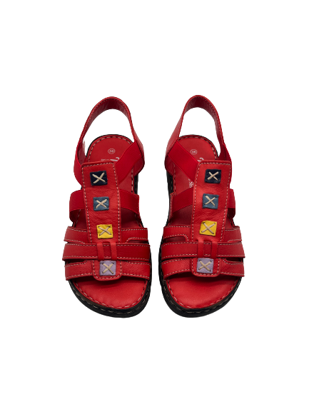 The Shoe Parlour by Phelans Shoes 502-55 Red Elastic Sandals