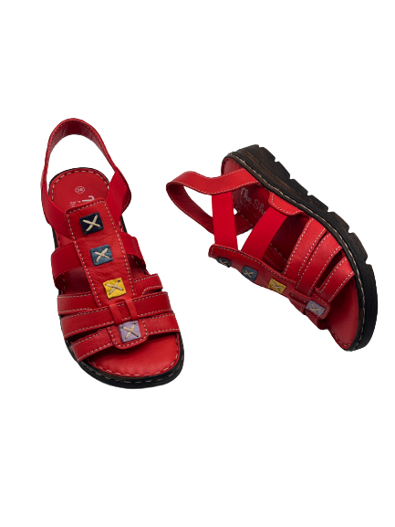 The Shoe Parlour by Phelans Shoes 502-55 Red Elastic Sandals