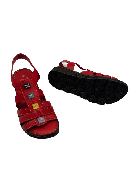 The Shoe Parlour by Phelans Shoes 502-55 Red Elastic Sandals