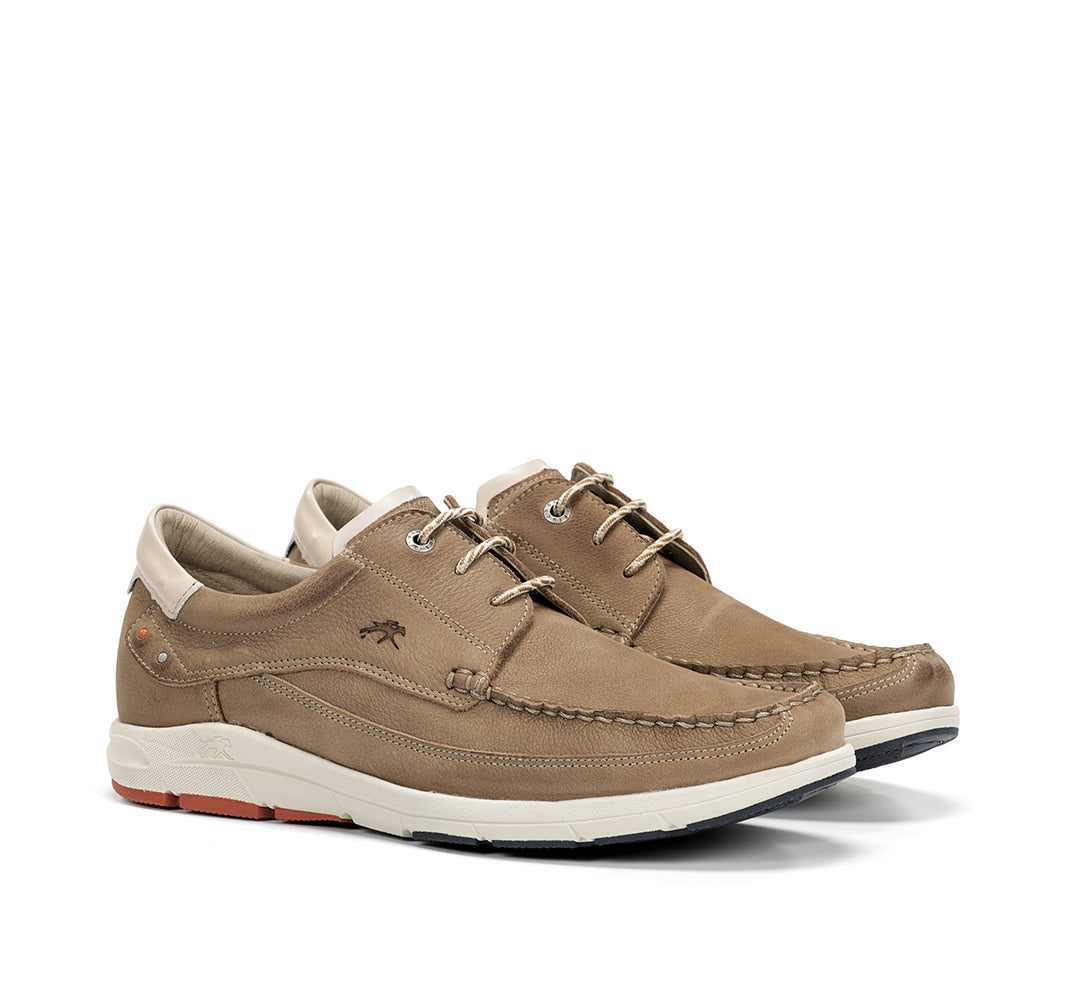 Fluchos F2149 Tan Lace Shoes with Cream Heel