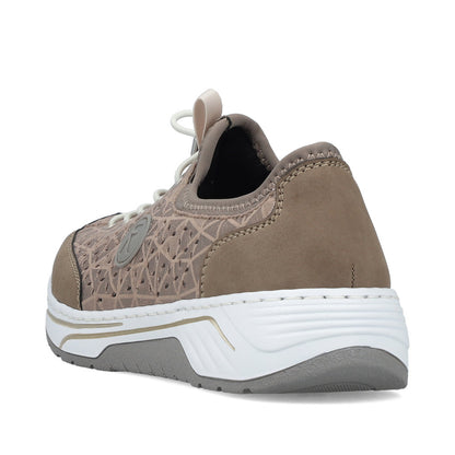 Rieker 53151-64 Beige & Stone H Fit Elastic Speed Lace Shoes