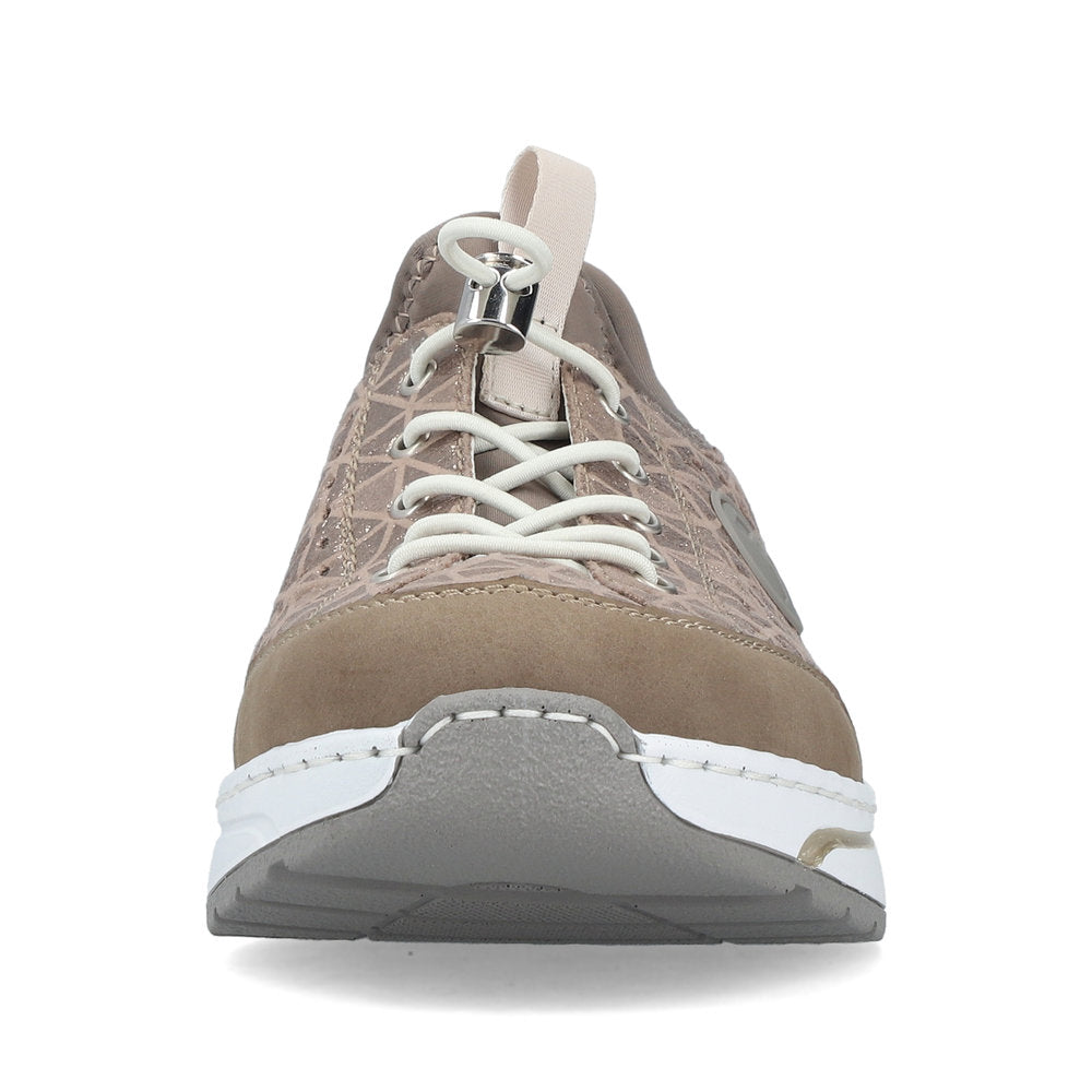 Rieker 53151-64 Beige & Stone H Fit Elastic Speed Lace Shoes