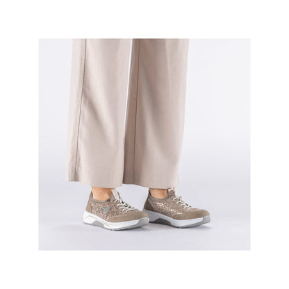 Rieker 53151-64 Beige & Stone H Fit Elastic Speed Lace Shoes