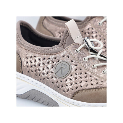 Rieker 53151-64 Beige & Stone H Fit Elastic Speed Lace Shoes