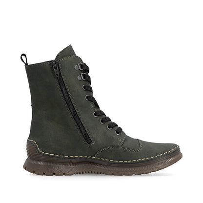 Rieker 53601-54 Forest Green, Beige & Black Combi Boots