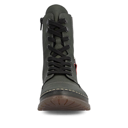 Rieker 53601-54 Forest Green, Beige & Black Combi Boots