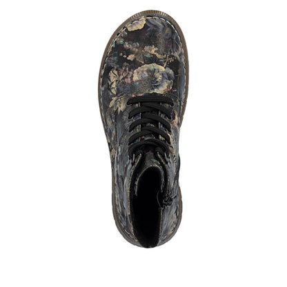 Rieker 53632-90 Black Pastel Flower & Bronze Boots