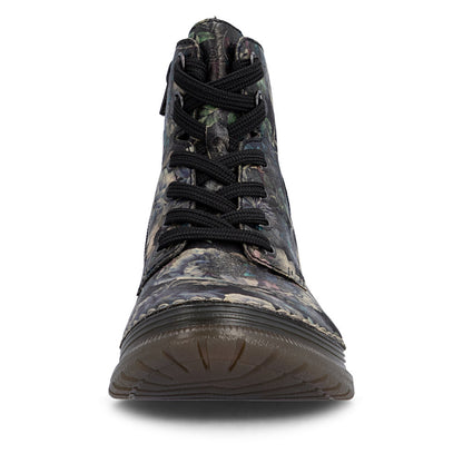 Rieker 53632-90 Black Pastel Flower & Bronze Boots