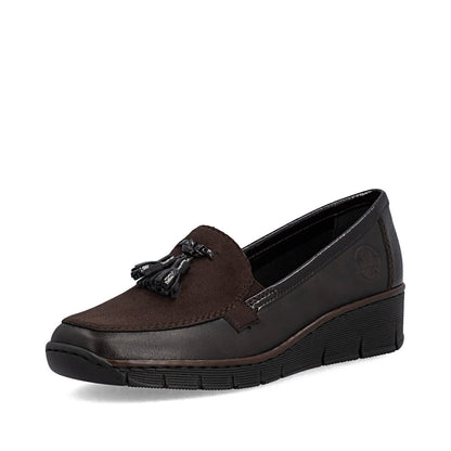 Rieker 53771-25 Mokka & Espresso Brown Slip On Shoes with Tassel