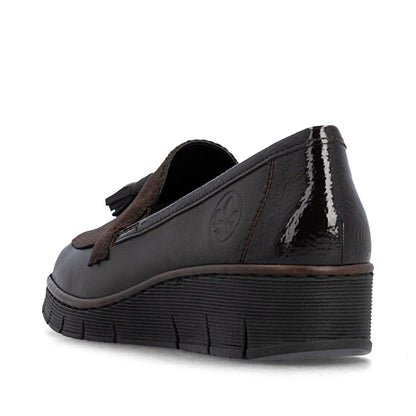 Rieker 53771-25 Mokka & Espresso Brown Slip On Shoes with Tassel