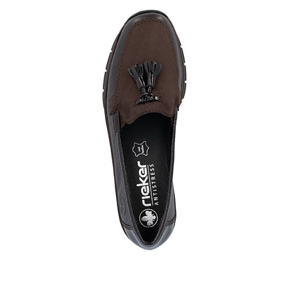 Rieker 53771-25 Mokka & Espresso Brown Slip On Shoes with Tassel