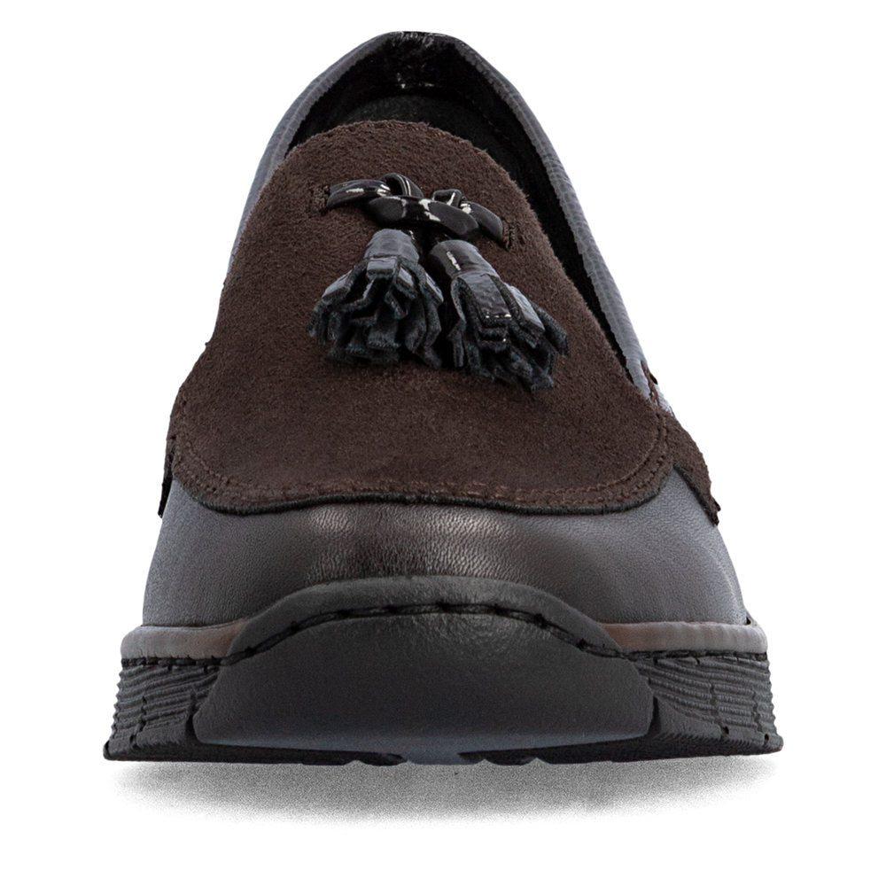Rieker 53771-25 Mokka & Espresso Brown Slip On Shoes with Tassel