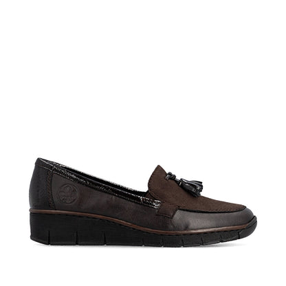 Rieker 53771-25 Mokka & Espresso Brown Slip On Shoes with Tassel