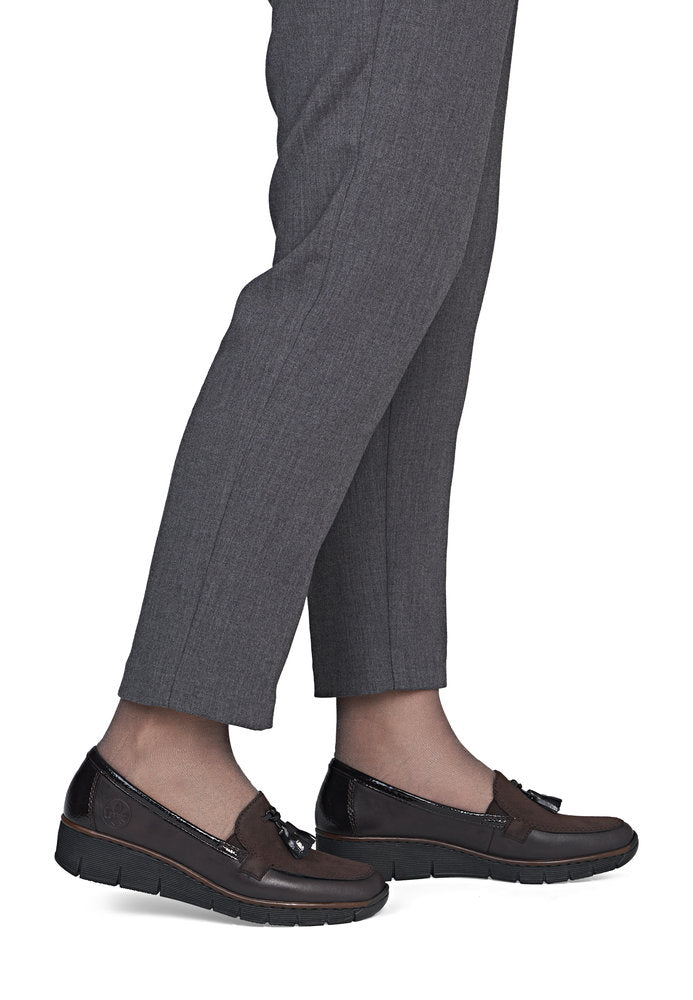 Rieker 53771-25 Mokka & Espresso Brown Slip On Shoes with Tassel