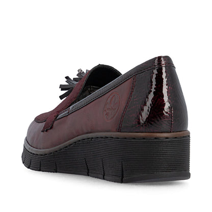 Rieker 53771-35 Wine Red Slip On Shoes with Tassel