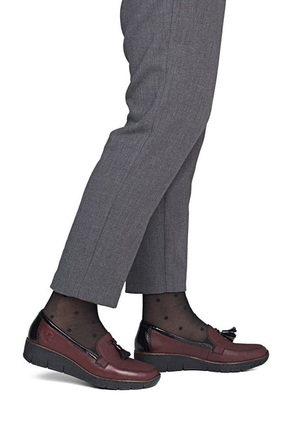 Rieker 53771-35 Wine Red Slip On Shoes with Tassel