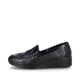 Rieker 53785-00 Black Patent Top Slip On Shoes